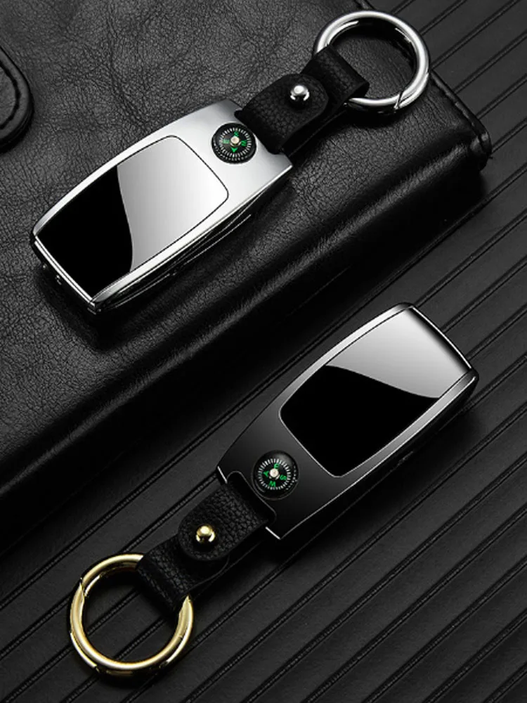 USB Зажигалка светодиодный экран компас Ключ Пряжка