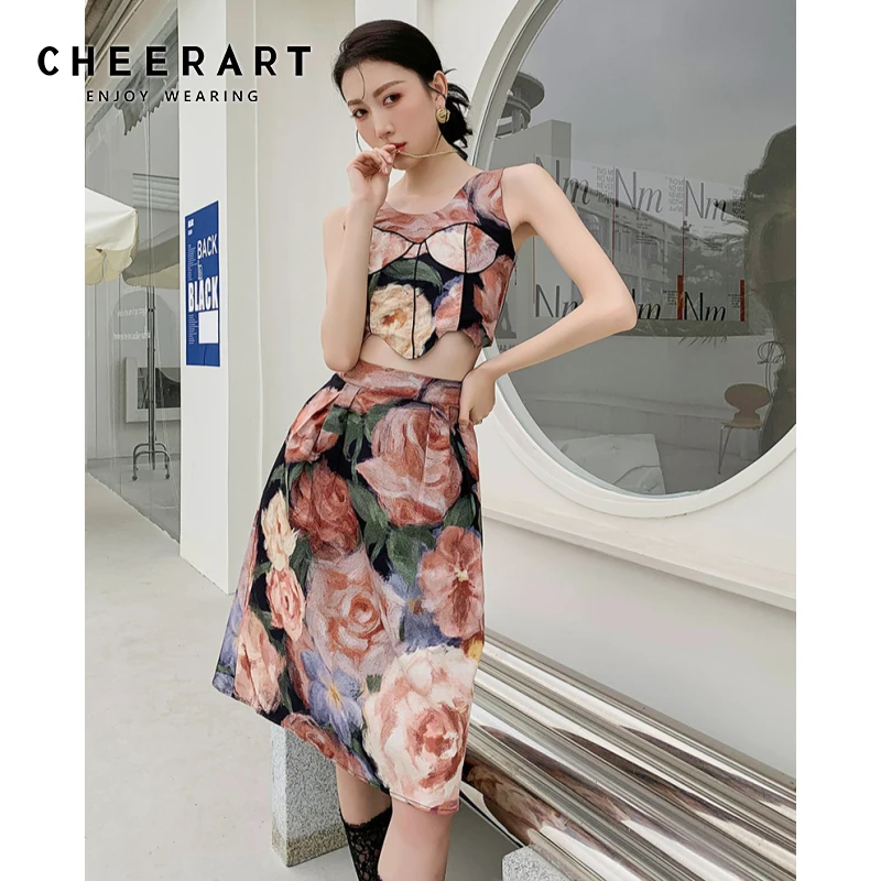 floral skirt knee high