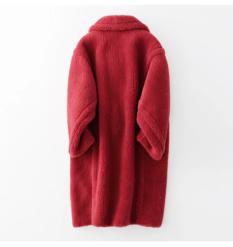Women's Clothing Winter Coat Korean Vintage Natural Sheep Shearling Women long fur parka Warm Real Fur Coat Wool Jacket