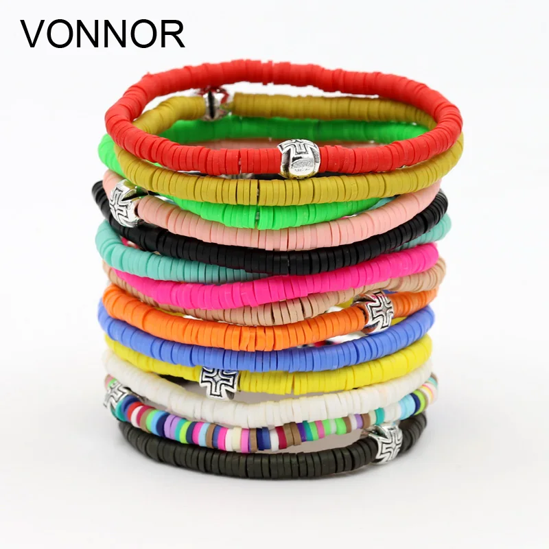 

Bracelet for Women Trendy MultiColor Fimo Bead Strand Friendship Bracelets Female Jewelry Charm Bracelet Girl New Year Gift