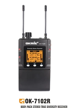 

New OKMIC OK-7102R Single Receiver with earphone Wireless In Ear Monitor System Stereo True Diversity Receiver