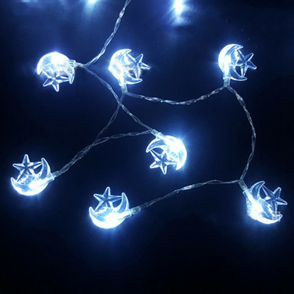 

QYJSD Outdoor String Light Decoration Fairy Garland LED Lights Stars Moon Christmas Holiday Flashing Lights Wedding Home Party