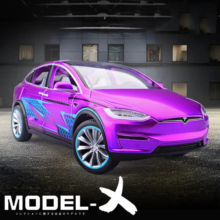 

Лидер продаж, масштаб 1:20 Ev Teslas Model X, Новый энергетический автомобиль, металлический Литая машина, оттягивающая Коллекция игрушек из сплава для детей, подарки