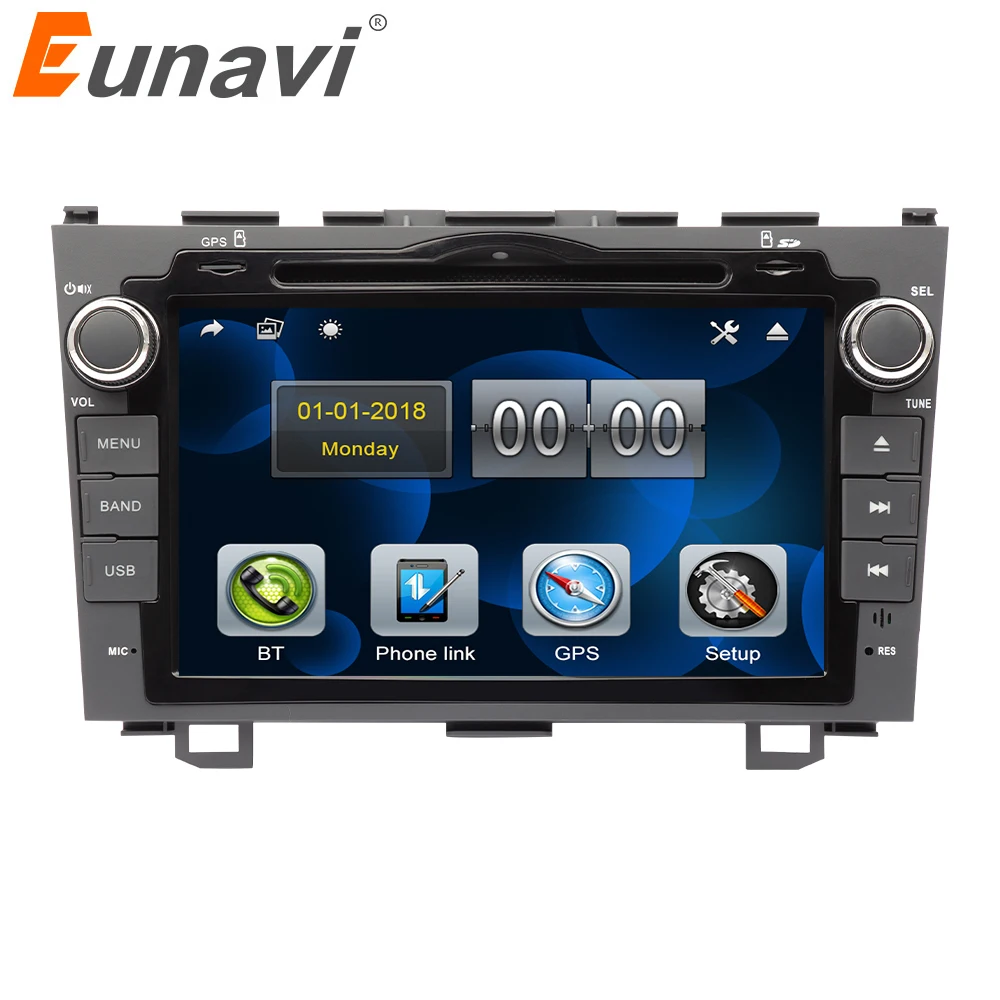 Eunavi 2 Din 8'' Car dvd player GPS Navi For Honda CRV 2006 2007 2008 2009 2010 2011 Stereo Radio Video touch screen SWC RDS |