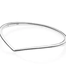 Браслет из стерлингового серебра 925 пробы Гладкий блестящий браслет Wish Fit женские бусины шармы «сделай сам» модные ювелирные изделия