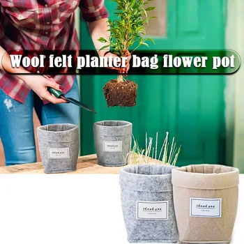 

Plant Grow Bag New Home Decorations Desktop Flower Basket Fleshy Pot Thicken Wool Garden Pot Garden Supplies For Balcony Garden