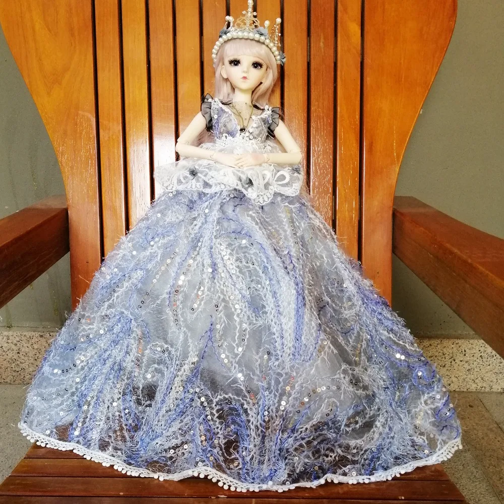 2" полный набор BJD кукла+ макияж ручной работы 24 дюймов 60 см EVA BJD леди+ стеклянные глаза+ аксессуары парики одежда обувь DA008-3L02