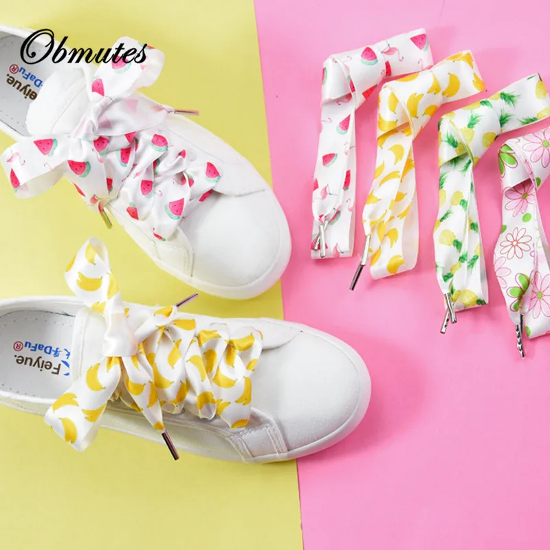 

160cm/63'' Print Fruit Ribbon Lace Ribbon Lace Gradient Color Colorful Lace Individuality Wild White Shoes Lace