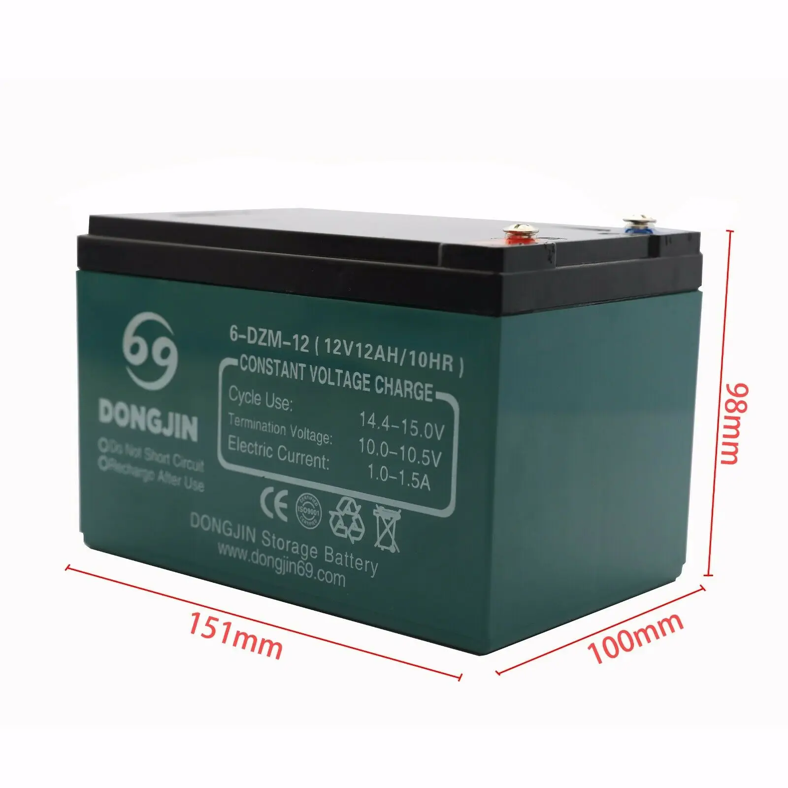 스쿠터용 너트 및 볼트 터미널 포함 밀폐형 납산 배터리, 6 DZM 12, 12V, 12Ah|오토바이 베터리| - AliExpress