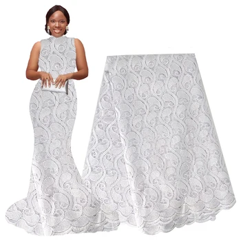 

French Lace Fabric White Nigerian Lace Fabric High Quality Lace 2020 Embroidered Fabric for Nigerian Wedding Dresses