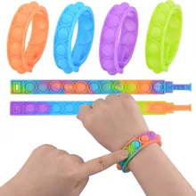 Bracelet à fossettes pour enfants, Bracelet à bulles photosensibles, coloré, jouets sensoriels à la main, cadeau de classe