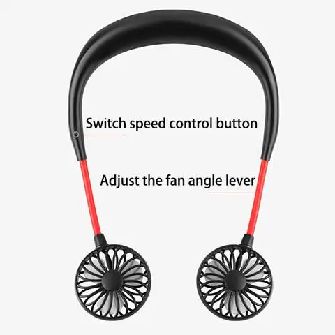 Мини Портативный нашейный вентилятор Hands-free портативный персональный с шейным ободом спортивные вентилятор перезаряжаемый аккумулятор подвесной нашейный вентилятор