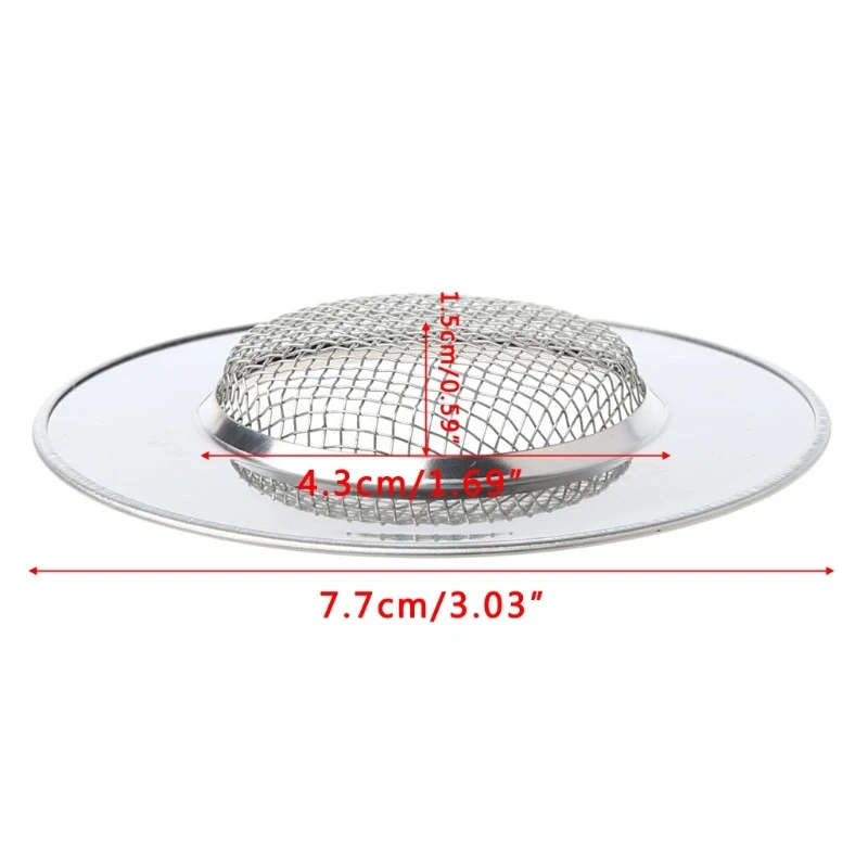 Stainless Steel Hair Catcher Shower Curtain Shower Tray Filter Hole Trap Sink Metal Strainer