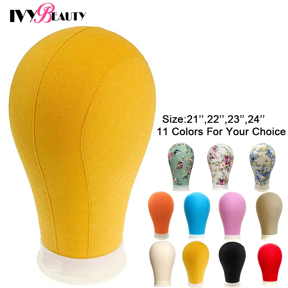 Closeout Rainbow Colorful Canvas Block Mannequin Wig Stand With Head Making Wigs Hair Styling 85ZXbGgK6