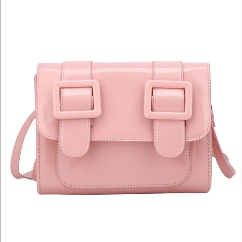 

2019 new Women bag Lady Small square package hot style color matching Bright Surface PU Material Messenge shoulder bag