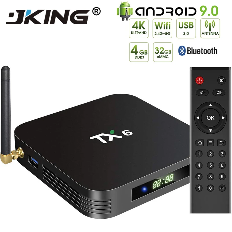 Newest Smart TV Box Android 9.0 Tanix TX6 Allwinner H6 4GB RAM 64GB ROM 32G 4K 2.4G/5GHz Dual WiFi 2G16G PK HK1 MAX Media Player