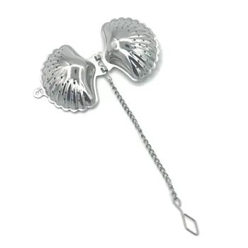 

300pcs Stainless Steel Shell Shape Tea Strainer Herbal Leaf Infuser Filter Diffuser Tools For Tea Drinkware F240