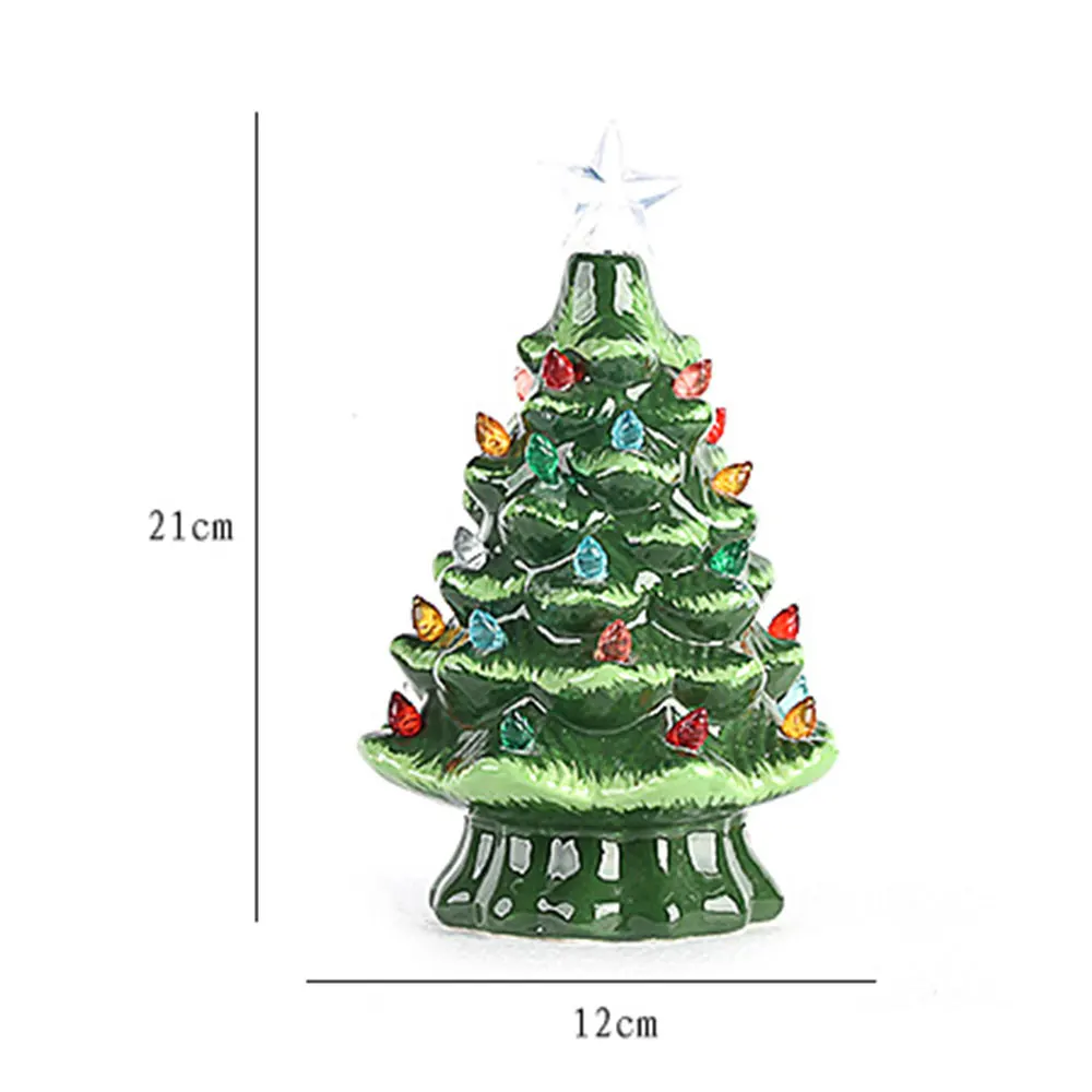 DIY светильник для рождественской елки s декорированный керамический светильник для рождественской елки Настольный Рождественский светильник для домашнего фестиваля DIY Украшение стола горячая распродажа - Цвет: green Small size