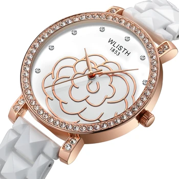 

Ceramic watch female style hot style fashion small fresh set diamond waterproof ladies new quartz wrist watch factory wholesale