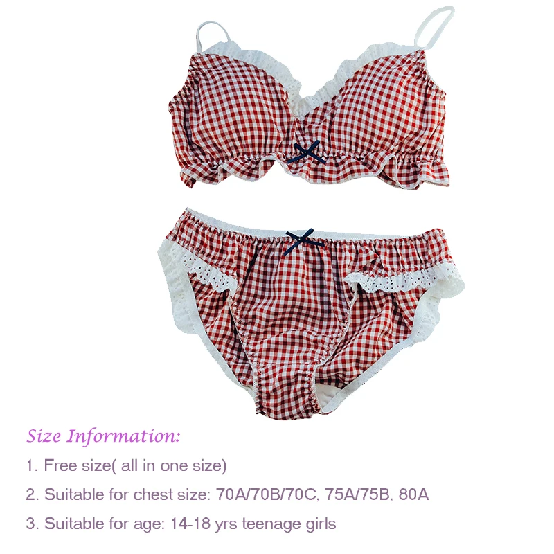 12-18Y Cotton Training Bra For Girls Teenage Lovely Underwear Lingerie Set For Kids