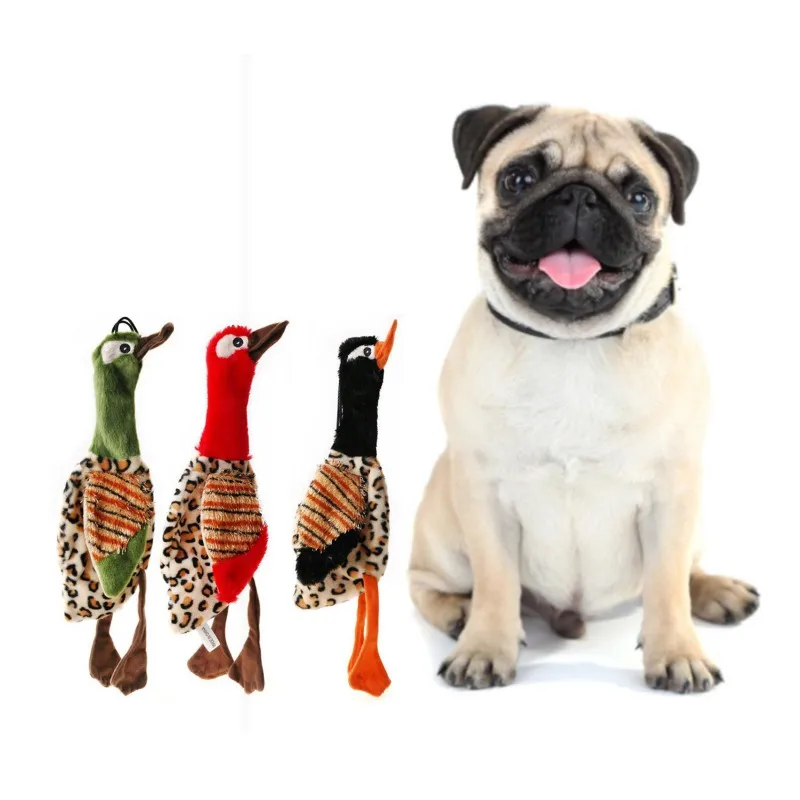 30*9cm Interesting Squeak Plush Pet Dog Toy Duck Bird Stuffing Free Puppy Interactive Play Assorted Color New 1 Pcs | Дом и сад