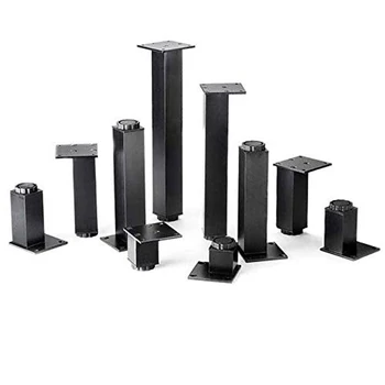 

4pcs Aluminum Alloy Adjustable Furniture Cabinet Sofa Desk Table Bed Legs Feet Height(50-300mm)x38mm Width With Mounting Screws
