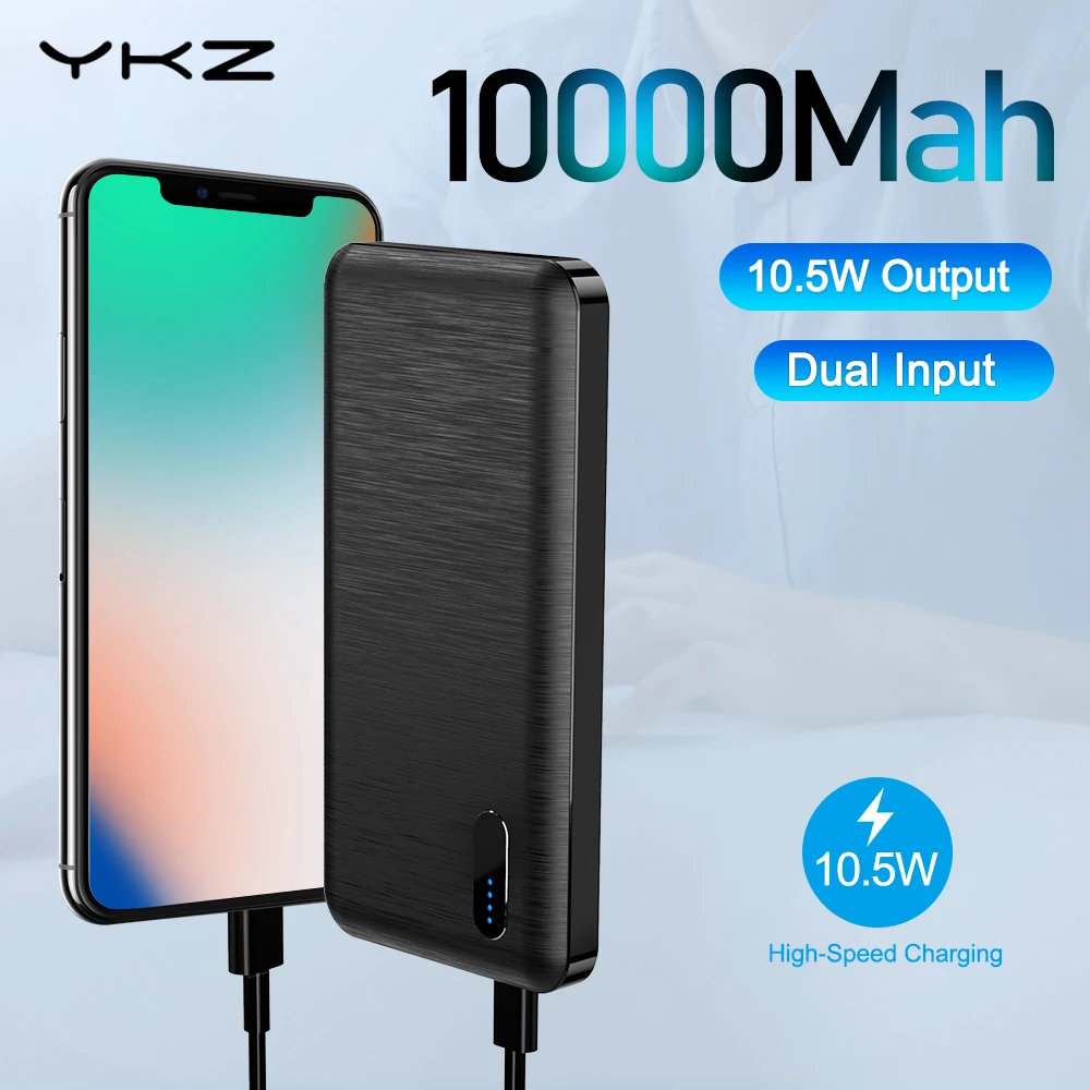  YKZ Powerbank 10000 мАч LED USB Type C Мини портативное зарядное устройство для путешествий быстрая Внешняя батарея Быстрая Зарядка Power Bank для iPhone 12 X 