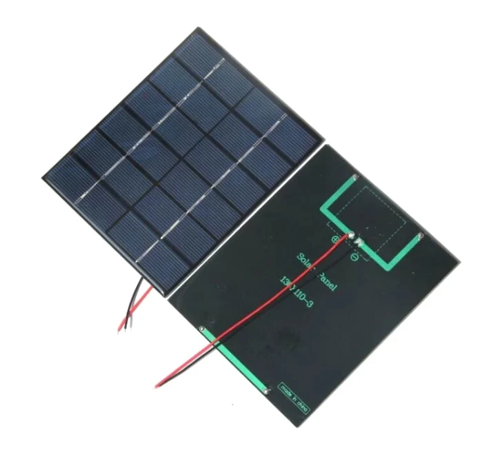 Módulo de Painel Solar com Cabo Solar para 3.7v Venda Quente Epóxi Célula Solar Policristalino Sistema Faça Você Mesmo Carregador Bateria 2pcs 2w 6v