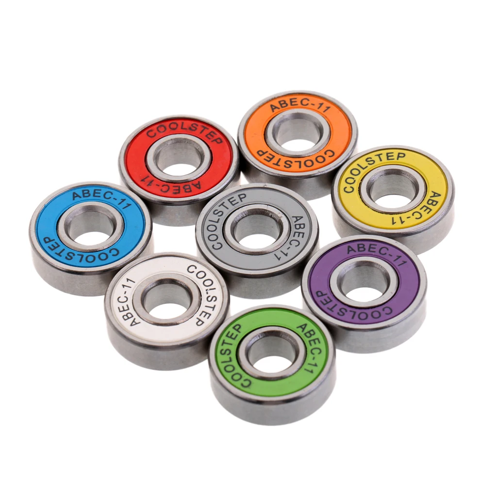 8pcs High  Wear Resistant Skateboard Wheel Bearings ABEC-11 Mixed Color