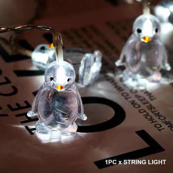 

Penguin Shape Battery Operated Party String Light Easy Install Wedding Home Decor Fairy Wall Window Gift 10LEDS Bedroom Festival