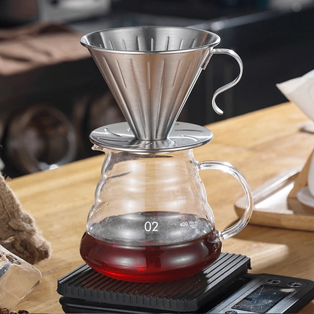 Экологичный многоразовый фильтр для кофе V60 Кофеварка держатель из нержавеющей