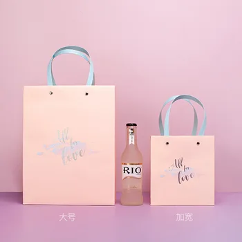 

Wedding party favors gift bag pink paper gift bags with handles подарочный пакет boite dragees de mariage коробка упаковка