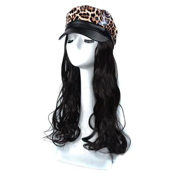 

hat with hair wig hat with hair synthesis wig synthesis curly wig 60cm cap with hair black /brown hat wig synthetic braided wig