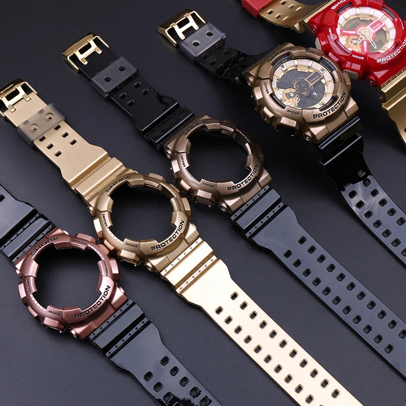 Ремешок резиновый для Casio спортивный браслет мужчин и женщин G-SHOCK GA110 GD120 GAX100 с