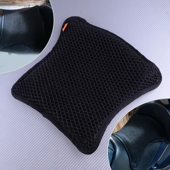 

DWCX Motorcycle Heat Insulation Sunscreen Seat Mesh Cover Cushion Pad Protector Anti-slip Breathability Black