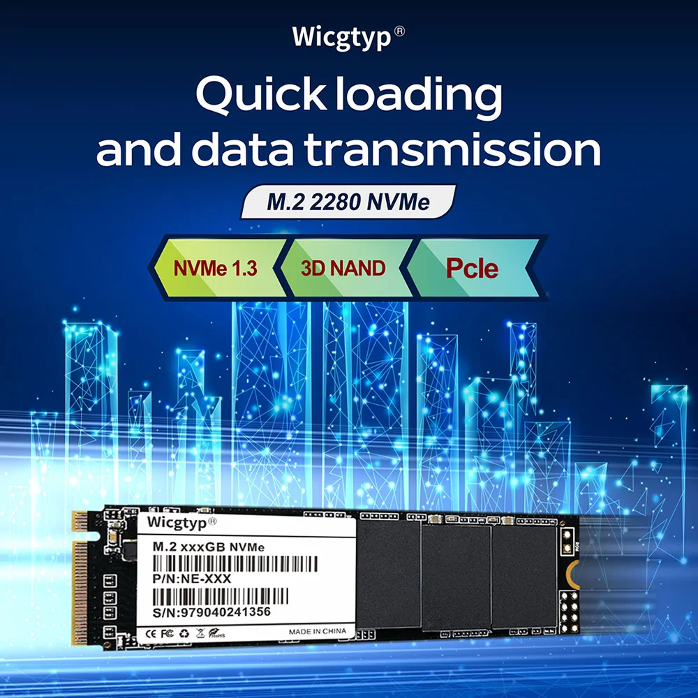 Твердотельный накопитель Wicgtyp PCIE NVME 22*80 SSD 128 ГБ 256 512 ТБ|Внутренние твердотельные
