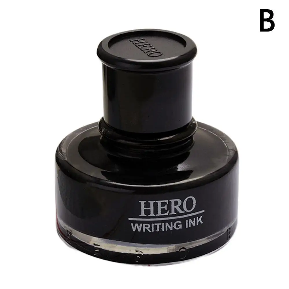 Черная ручка, чернила, неуглеродный краситель, не блокирует перо, перо, чернила, чистый черный флакон, 50 мл, HERO-440, для пишущих ручек - Цвет: 440 50ml