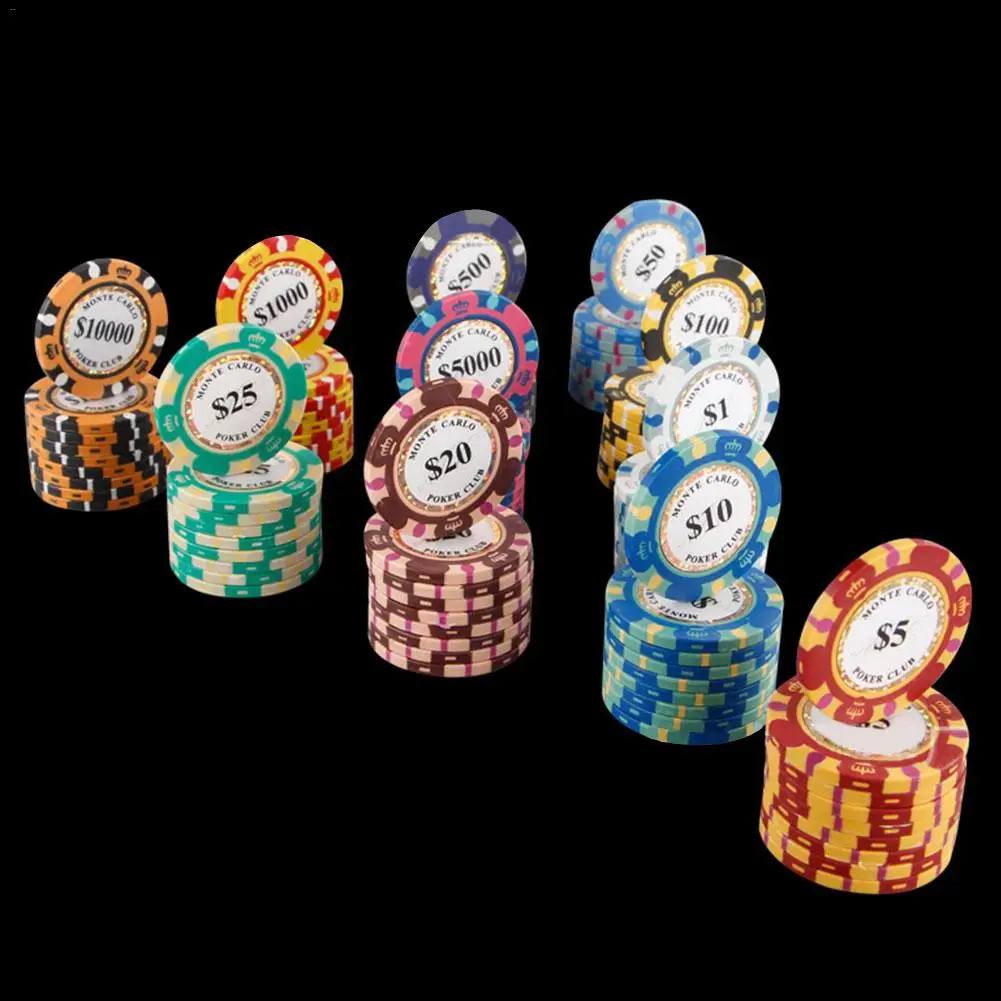 25 шт. покер игровые фишки развлечения долларовые монеты глины Техас фишки для покера Профессиональный покерные фишки для казино карточная игра чип