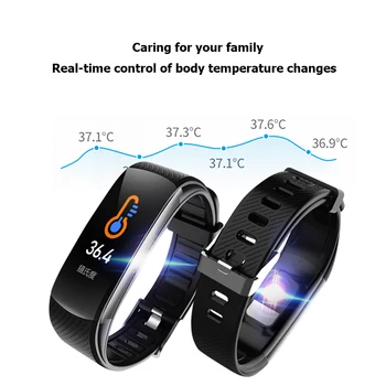 

Information Heart Rate Monitor Fitness Smart Band Body Temperature ECG Heart Rate Monitor IP67 Sport Smart Bracelet