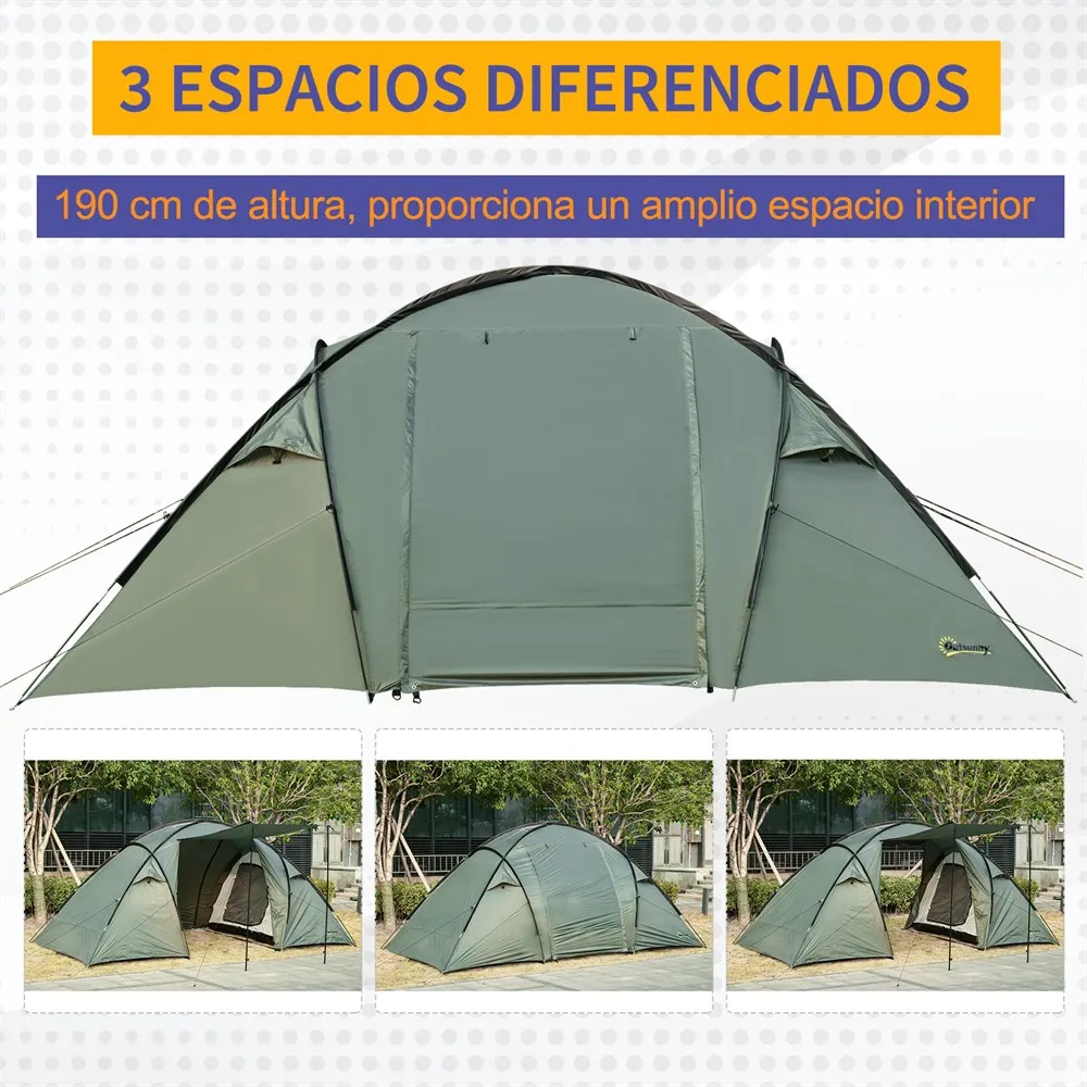 Outsunny Cama Doble de Camping Plegable con Tienda de Campaña 4 en