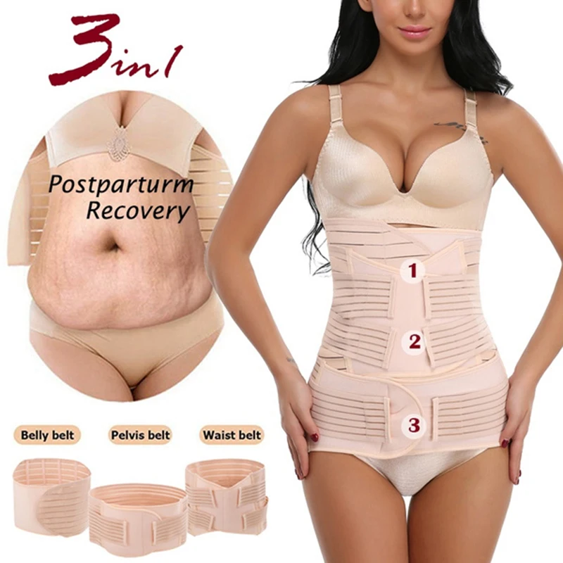 Miss Moly 3in1 Postpartum Slimming Belt For Post Partum Women Body Recovery Shapewear Belly Control Bandage Breathable Corset postpartum slimming belt