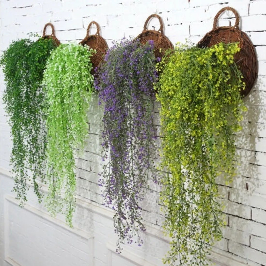 85 см Моделирование искусственных цветов лоза висячая гирлянда растение зеленые листья Свадебные украшения дома сада