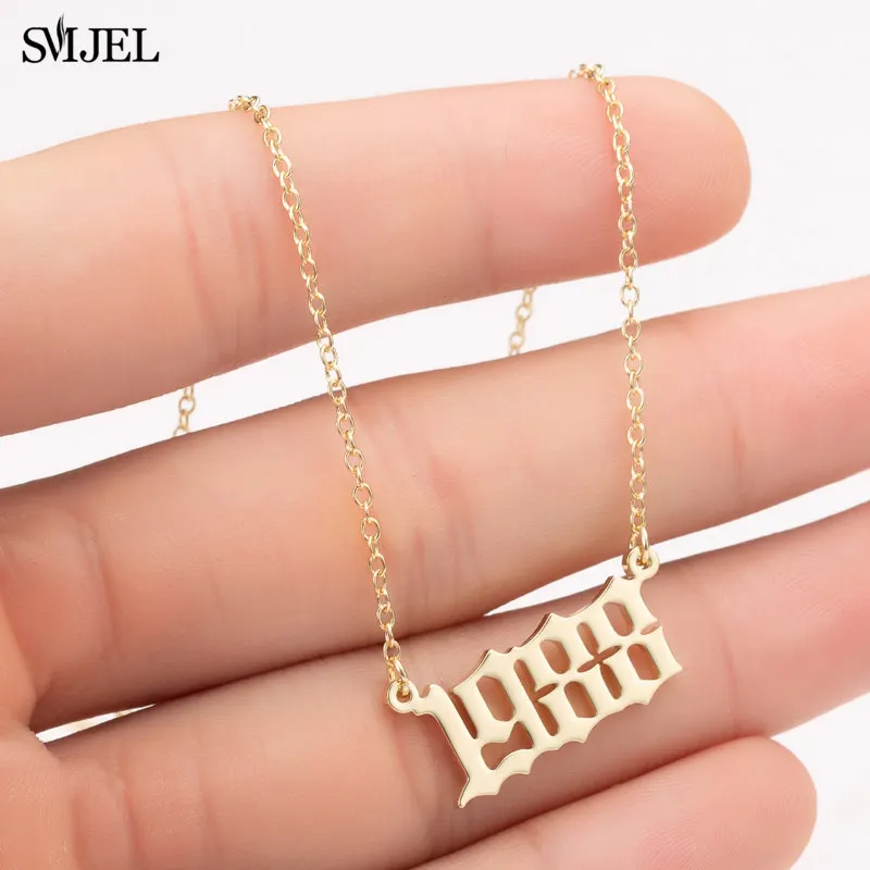 Smjel Personalize Year Number Necklaces 