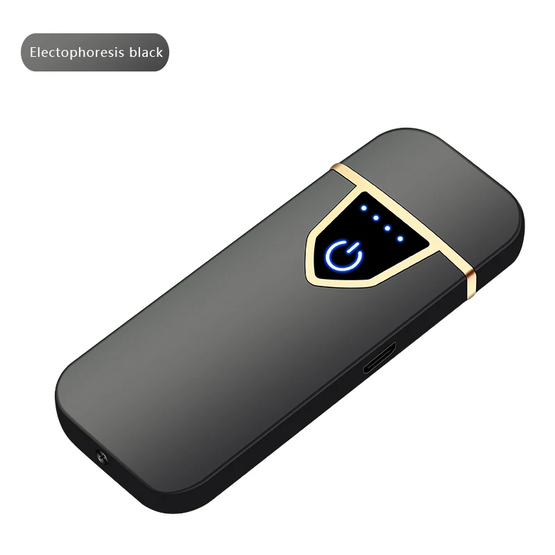 Business black Новинка USB металлическая зарядная Зажигалка Windprood электронные зажигалки сенсорные для мужчин гаджеты Аксессуары для сигарет - Цвет: Business black