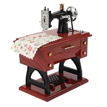 

Trumpet Sewing Machine Music Box Retro Nostalgic Music Box Cute Mini Sewing Machine Music Box Table Home Decor