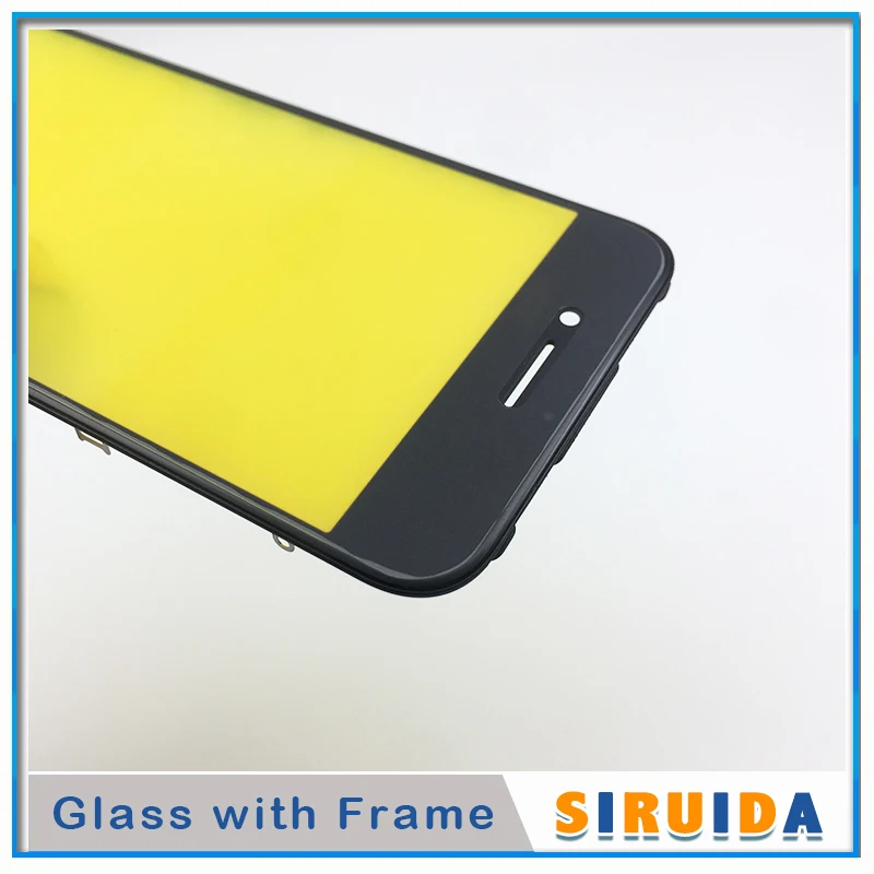 10pcs TOP Quality Touch Panel Glass For iPhone 6 6s 8 Plus 5 5s 7 7P LCD Screen Outer Digitizer Lens With Frame Replacement Part
