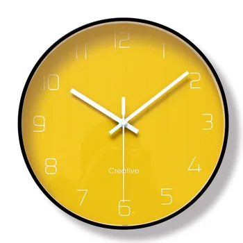 

Yellow Wall Clock Lime Creative Study Clock Watch Home Decor Living Room Clock Tropical Fruit Wall Art Timepieces W