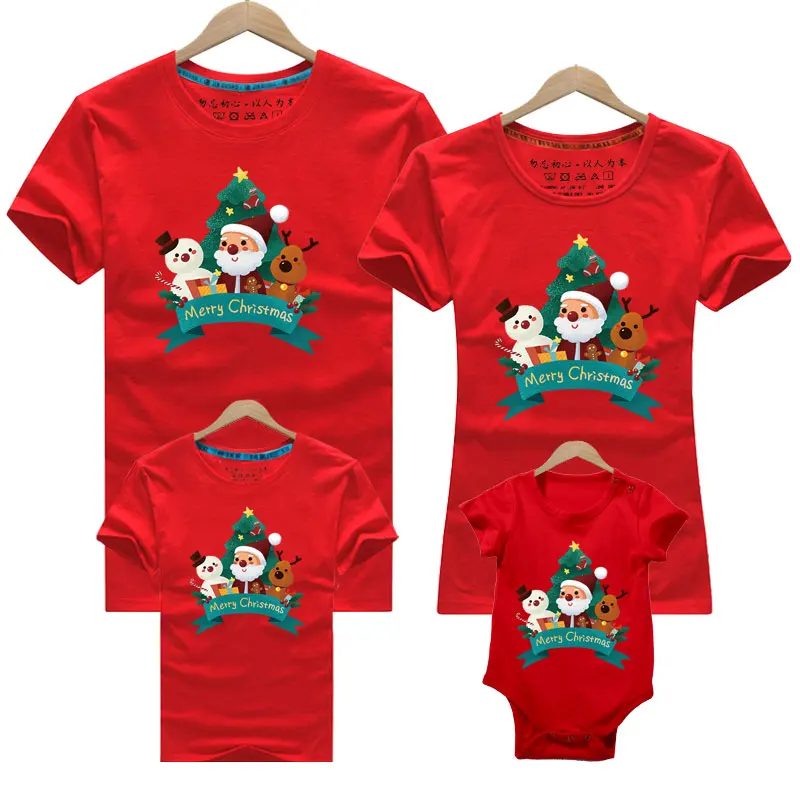 thumbnail image 1 of 1 pieza de ropa familiar a juego para Navidad, camiseta divertida de algodón de manga corta con estampado de Papá Noel, ropa de Año Nuevo con apariencia familiar, 1 of 5