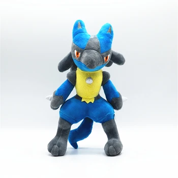 

5pcs/Lot Anime Cartoon Monster Pet Mega Lucario Pokemon Figures XY Plush Soft Dolls Stuffed Toy For Childrens 30cm Free Shipping