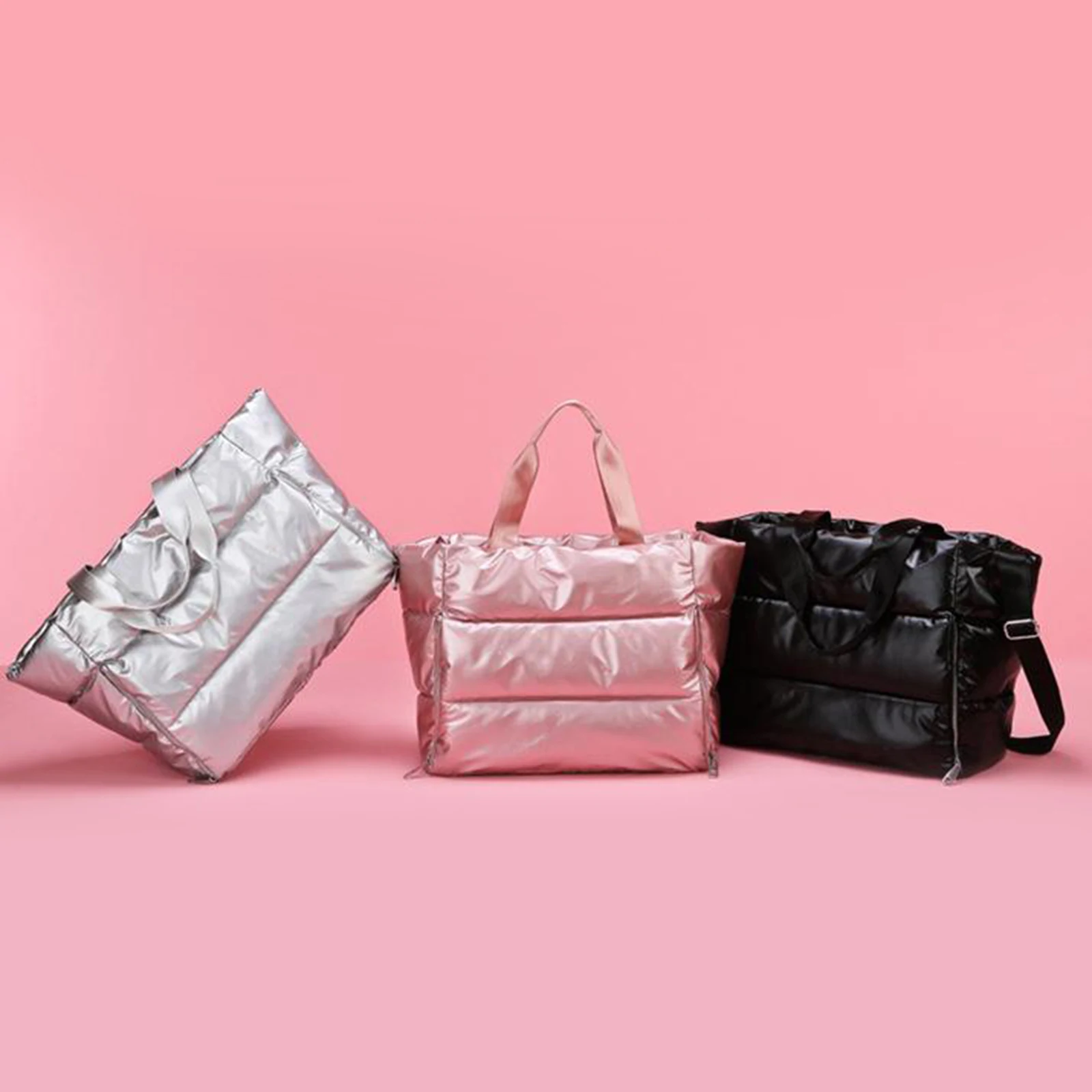 Women Sports Handbag Gym Duffle Travel Messenger Luggage Shoulder Bag Black